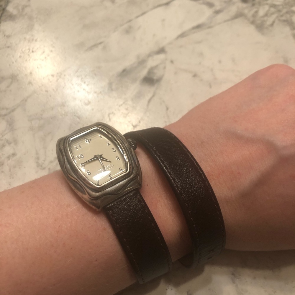 Silpada Designs brown leather watch. Double wrap strap - really quite gorgeous!!